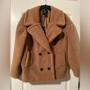 House of Harlow 1960 Faux Shearling Caramel Color Teddy Bear Coat